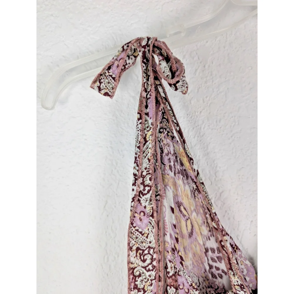 Free People Let's Smock About It Maxi Dress XS Pink Multi Boho Festival Beach